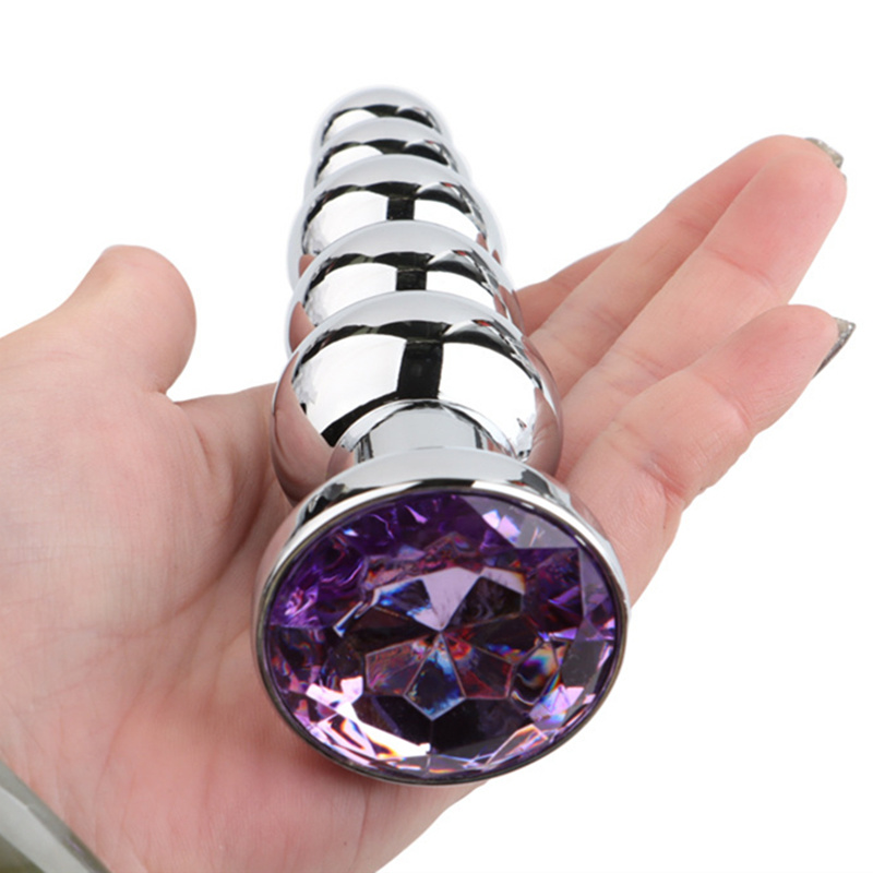 Plug Jewel Anal kleine bis große Perlen rosa blau lila Hintern Prostata-Massagegerät Anus Dilatator Sexspielzeug für Frauen_voghion.com