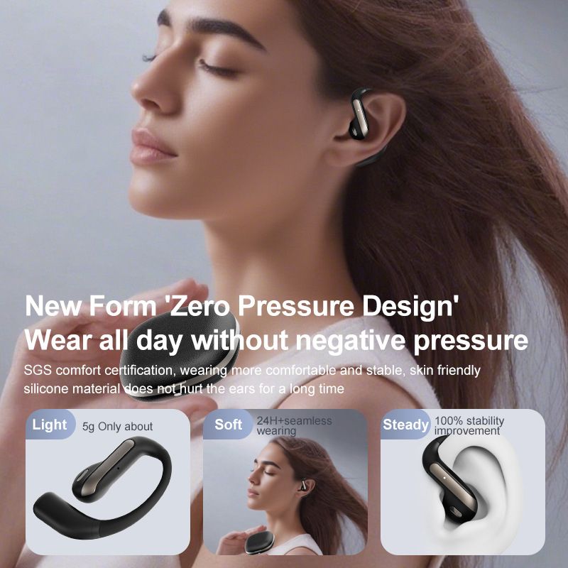 AI Bluetooth Headset Open Half-in-ear, Ear-hanging OWS Sports AI Intelligent Simultaneous Translation_voghion.com