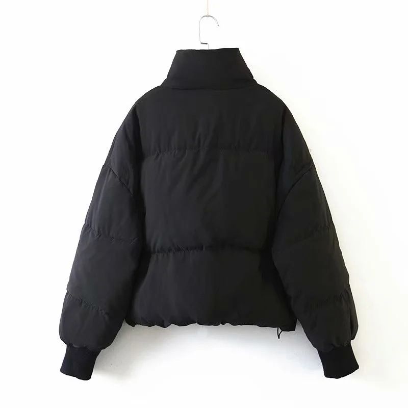 Women's clothing Women's cotton coat new stand-up collar zipper pocket thickened warm cotton coat 8AS2305A_voghion.com