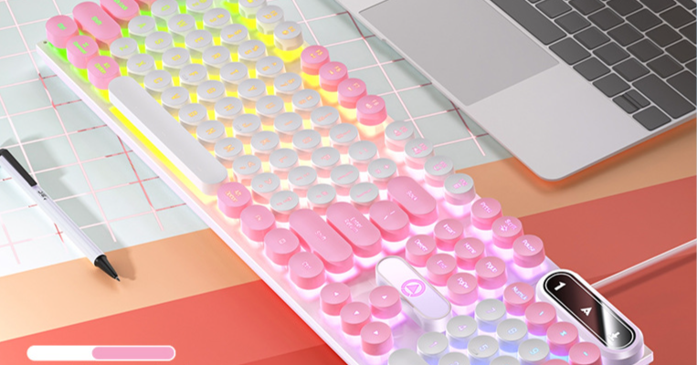 Tastiera meccanica da gioco Silver Eagle K600 con blocco di colore punk cablato per PUBG e altri giochi all'ingrosso_voghion.com