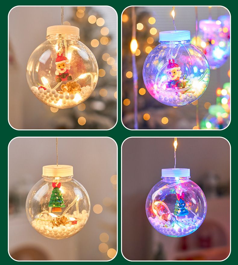 110/150 LED Copper Wire Fairy Lights With Snowman/Tree/Santa Designs - Warm White & Multi-Color Christmas Decor For Windows_voghion.com