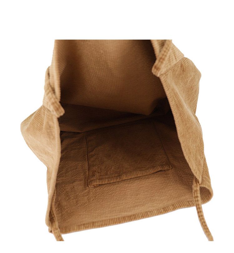 Freizeit-Einkaufstasche mit großem Fassungsvermögen in koreanischer Version, modische Handtasche aus Cord-Canvas, einfache und künstlerische Retro-Umhängetasche für Damen_voghion.com