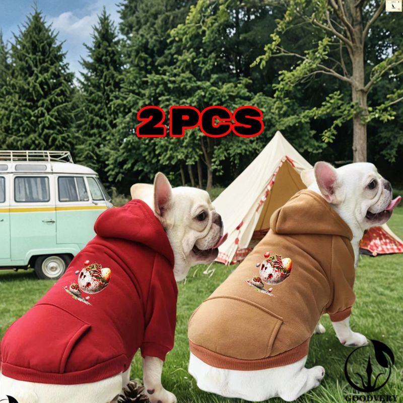 Sudadera con capucha estilo Halloween de 2 piezas con diseño de canguro que mantiene a tu mascota abrigada en otoño e invierno. Incluye un bolsillo trasero ideal para paseos y aventuras._voghion.com