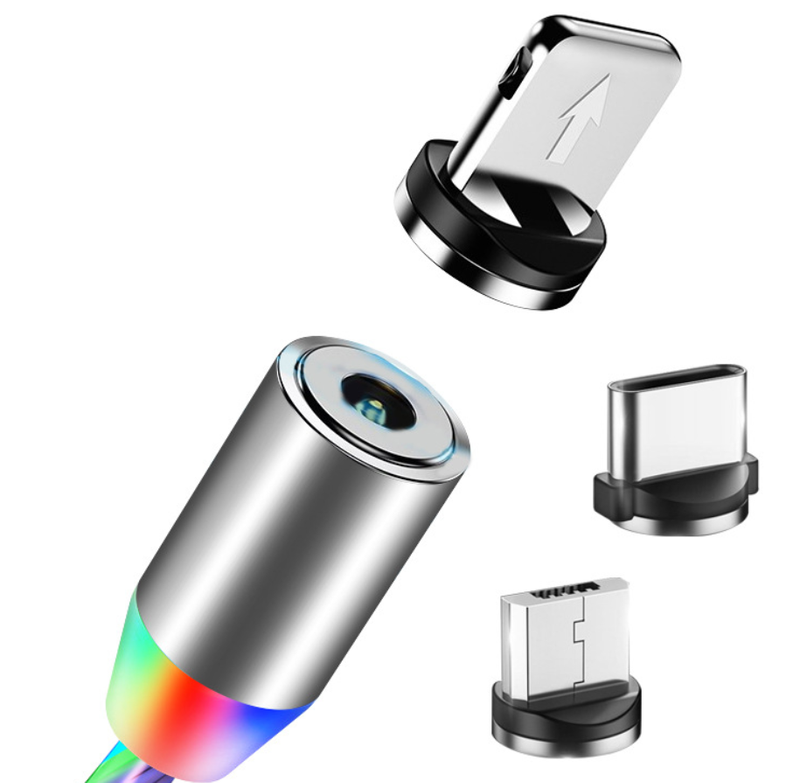Compatible with Apple; Flowing Ligh Magnetic Streamer Data Line Cable for Iphone Android Typec_voghion.com