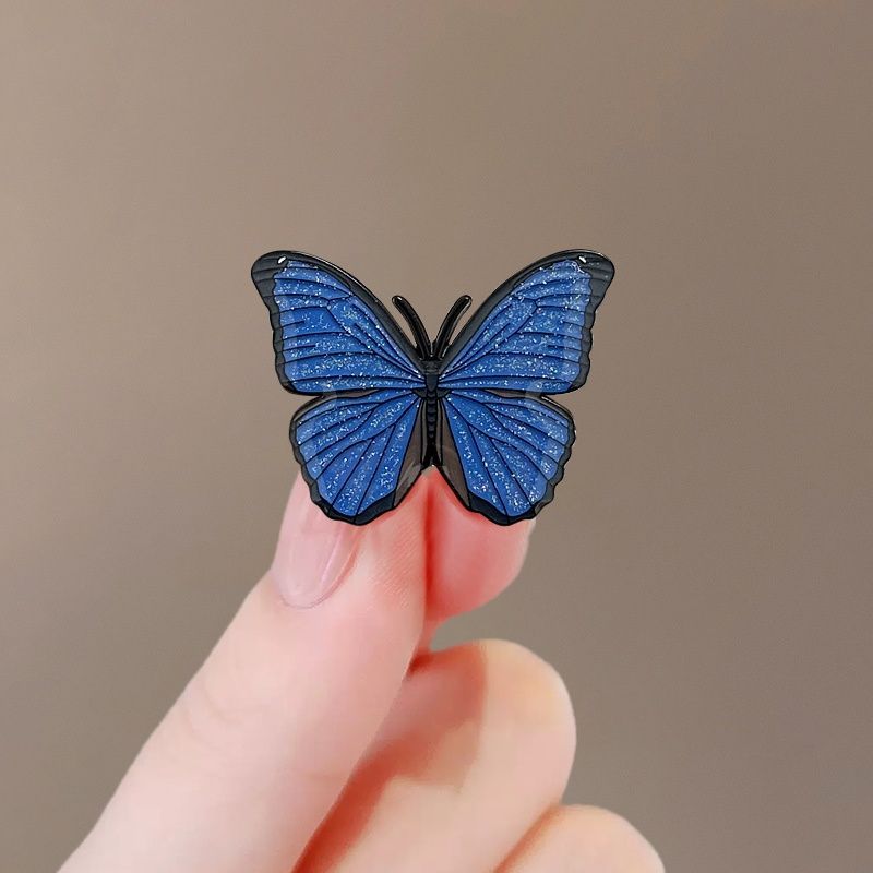 Blue Flash Butterfly Brooch High-end Women's Exquisite Fashion Niche High-end Design Suit Pin High-end Corsage Accessories_voghion.com