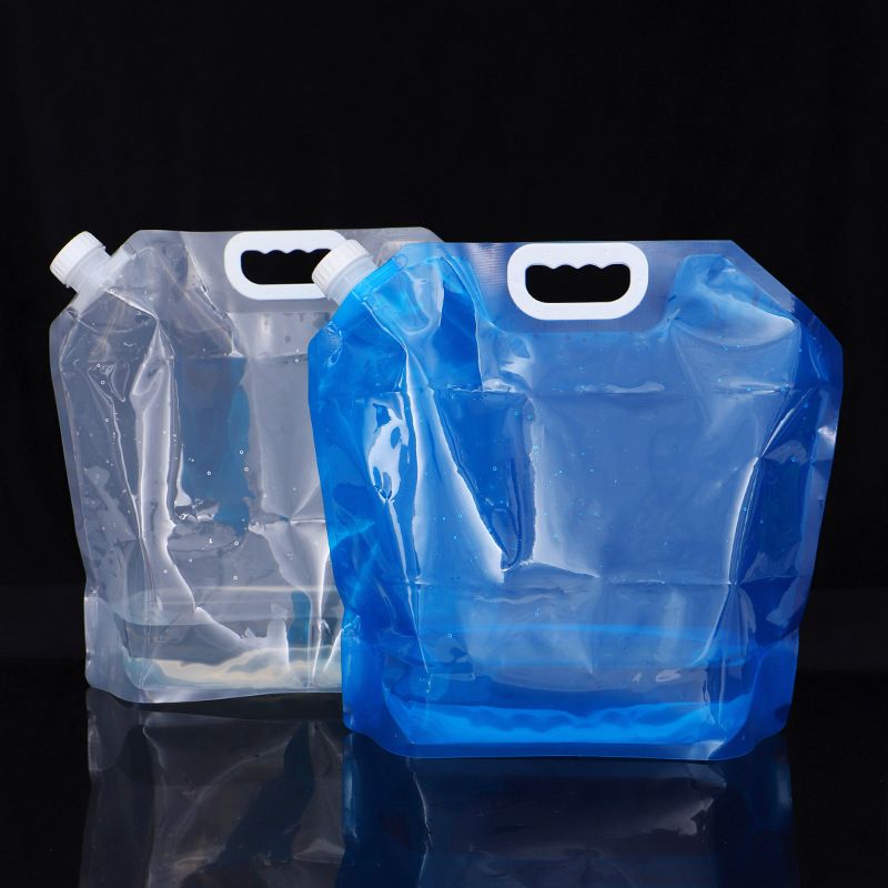 Outdoor Large Capacity Portable Folding Car Mountaineering Faucet 10L Plastic Bucket Camping Water Bag_voghion.com