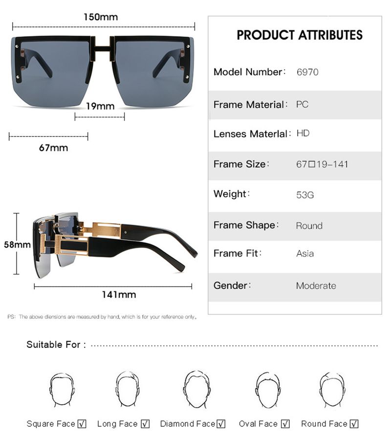 Mode Neue Mode Vintage Quadrat Sonnenbrille Für Frauen Männer Marke Retro Overside Rahmen Brille Fahren Polarisierte Brillen UV400_voghion.com