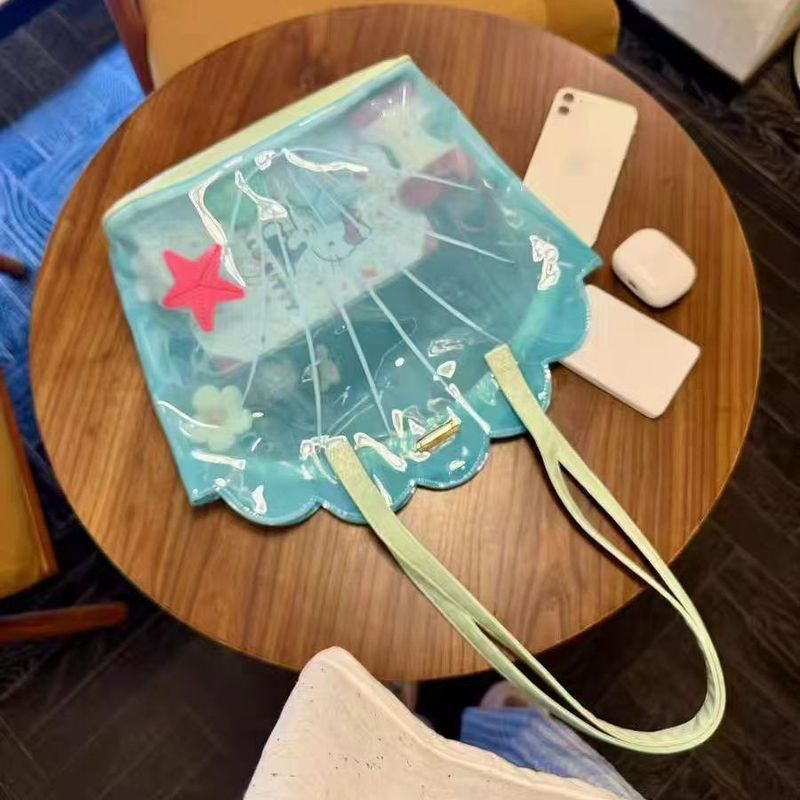 Borsa a tracolla in PVC, elegante, trasparente, estiva, nuova, impermeabile, da viaggio e da spiaggia, da donna_voghion.com