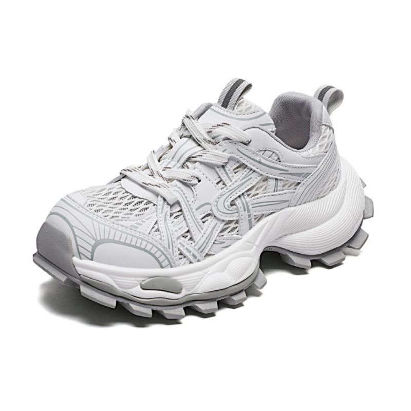 Zapatos ligeros y versátiles para papá, primavera 2025, para mujer, con suela gruesa y aumento de altura, informales, con cordones._voghion.com