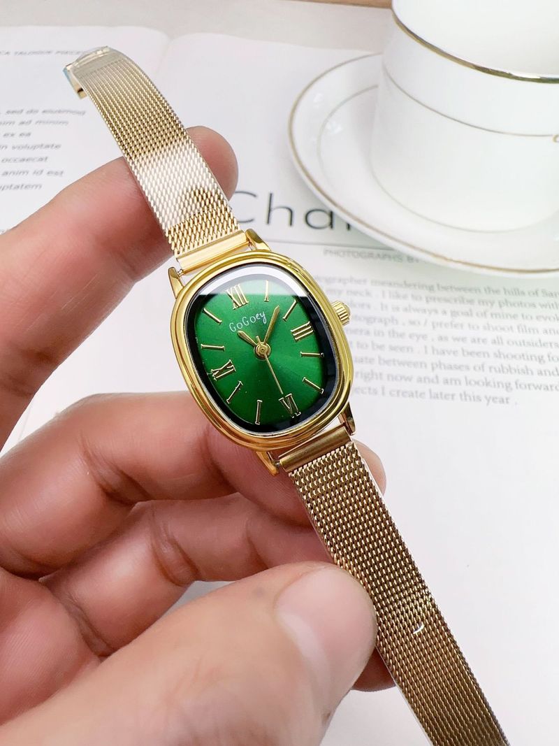 Piccolo orologio da polso vintage al quarzo in oro, elegante modello da donna_voghion.com