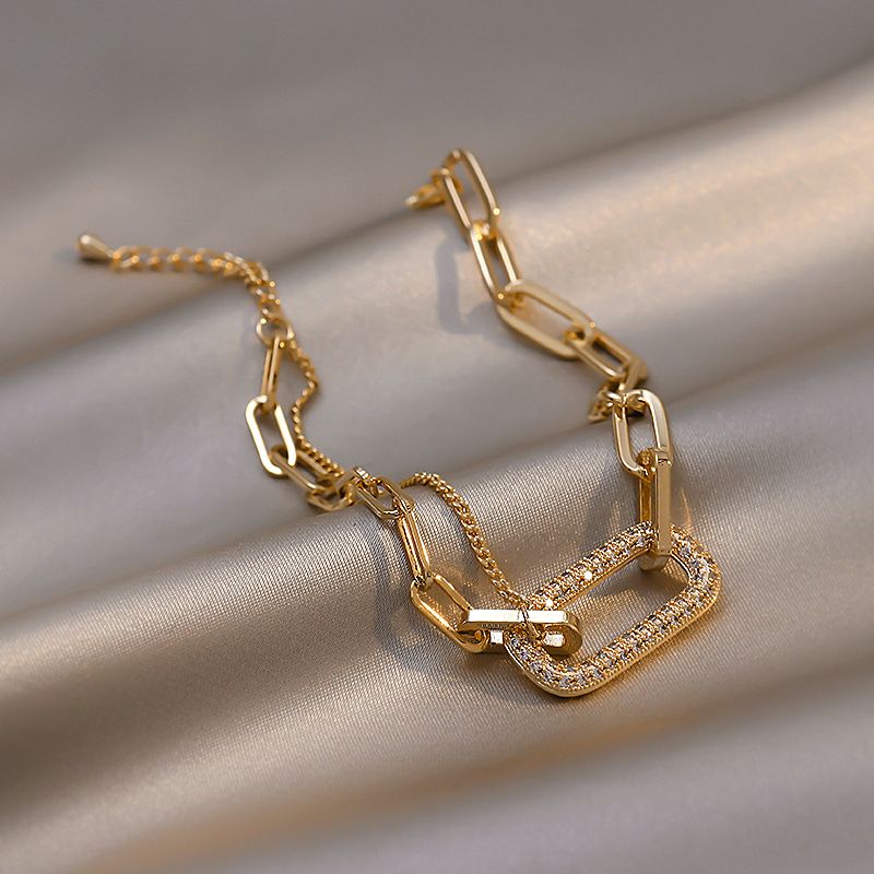 Ins Style Retro Einfache Geometrische Dia Koreanische Mode Design Kette Armband Net Promi Persönlichkeit Trendy Hand Schmuck_voghion.com