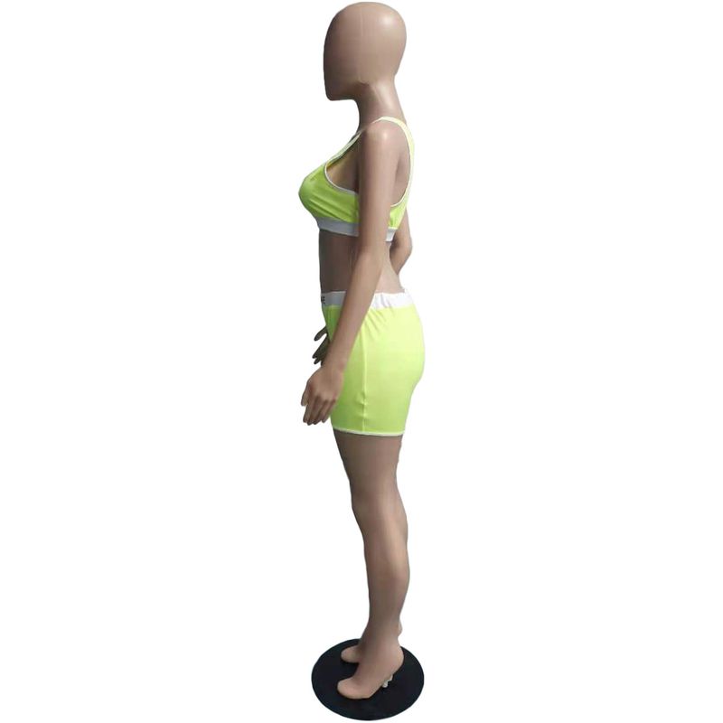 Vêtements pour femmes Station indépendante mode décontracté Sexy lettre imprimer maillot de bain deux pièces ensemble_voghion.com