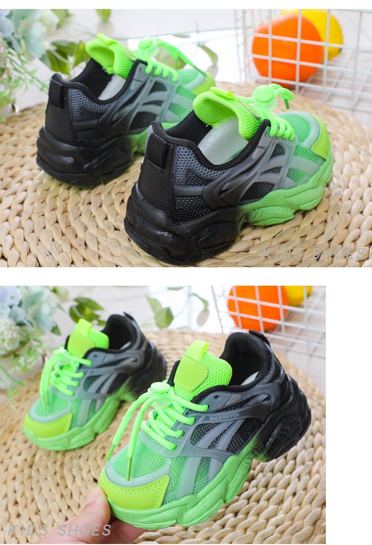 Scarpe da ginnastica basse traspiranti e luminose in mesh con motivo a gradiente per ragazze_voghion.com