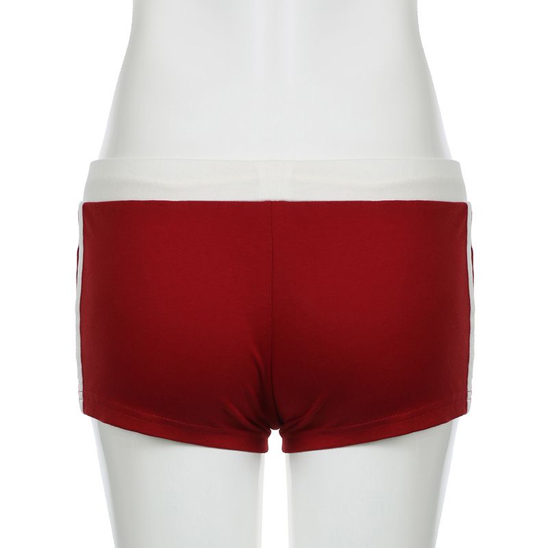 Tuta sportiva americana 2024 con cuciture a contrasto, da donna, con scollo a U, bretelle piccole e coulisse, con lettere ricamate_voghion.com