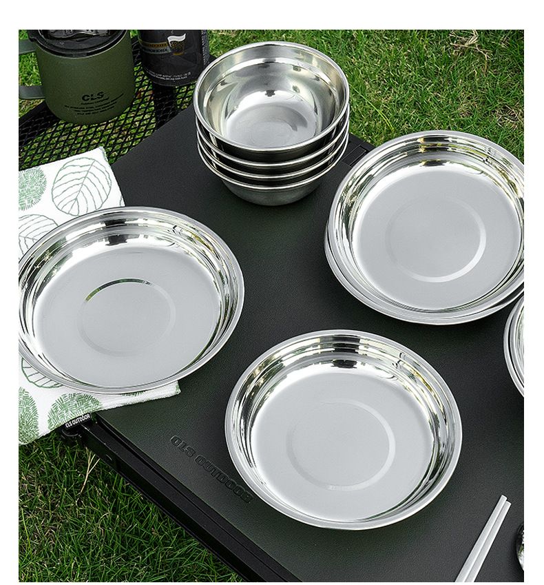 22-teiliges Camping-Kochgeschirrset aus Edelstahl 304 – Tragbares Outdoor-Kochset mit Dampfgarer, Suppentopf und Bratpfanne_voghion.com