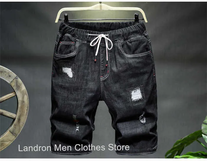 Men's 10XL Jeans Shorts Men Oversized Summer Distressed 9XL 8XL Black Ripped Denim Loose Plus Size 7XL Stretched Boys_voghion.com