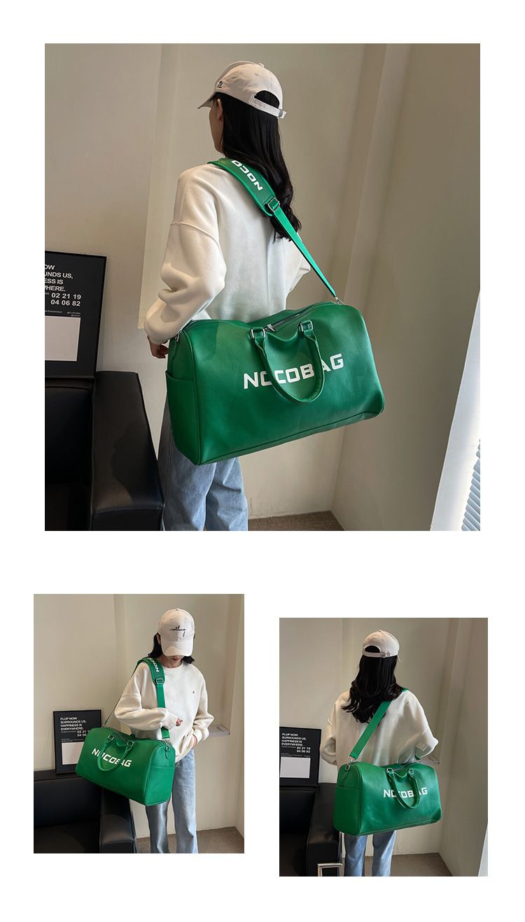 Kostengünstige Leder-Fitness-Frauen-koreanische Cross-Body-Sport-Minimalist-Briefgepäck-Reisetasche mit großer Kapazität_voghion.com