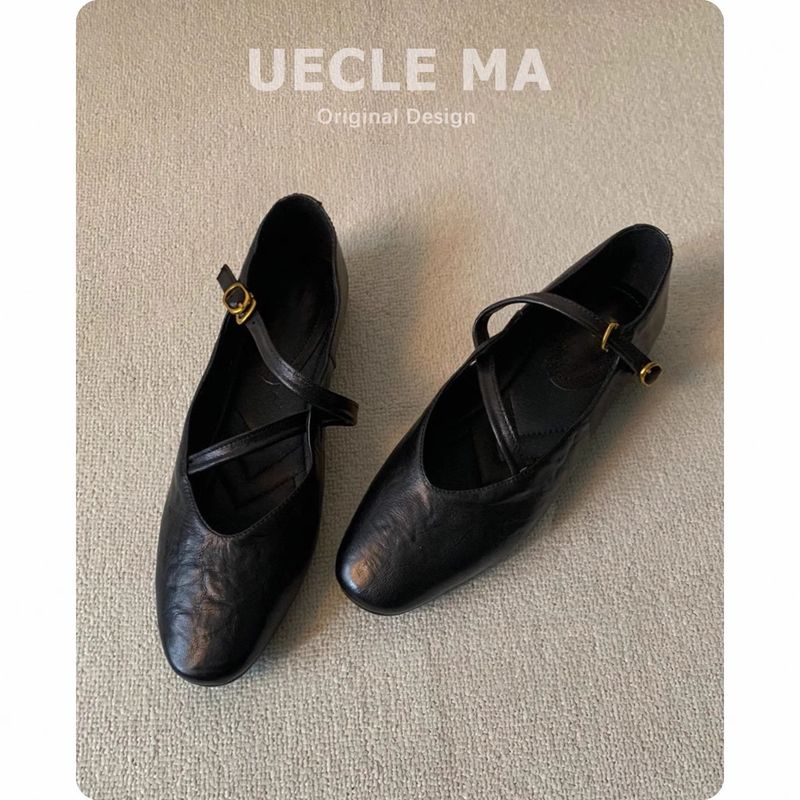 Cowhide Version ~ French Style Women's Flat 2025 New Ultra Soft Comfortable Evening Ballet Mary Jane Shoes_voghion.com