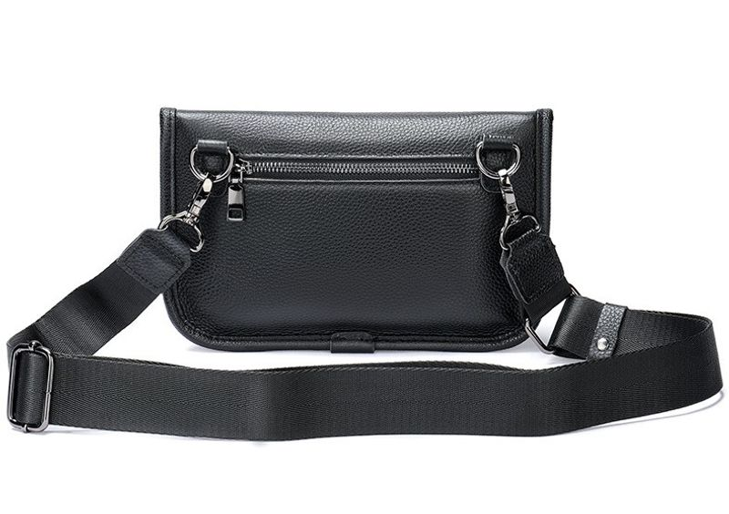 echtem Leder, coole Herrentasche, trendige One-Shoulder-Tigerkopftasche, Umhängetasche aus Rindsleder_voghion.com