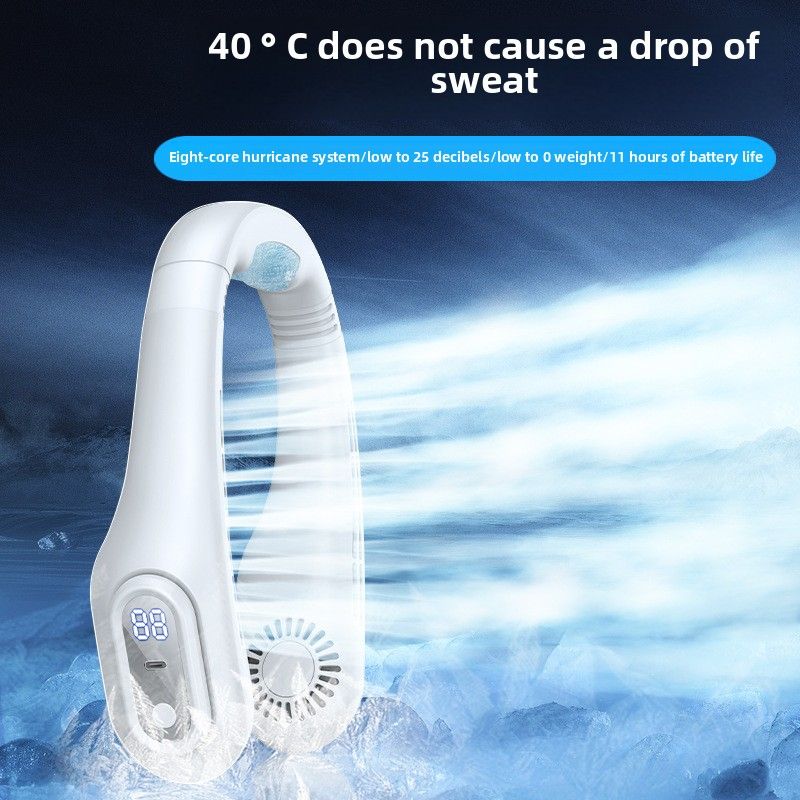 2025 New Hurricane Bladeless Neck Fan Lazy Silent Outdoor Portable Air Conditioner Mini Cooling Fan_voghion.com