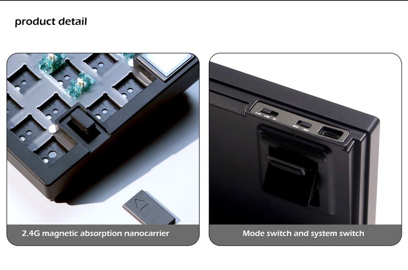 ZOIA GMK67-S Three-mode Customized DIY Mechanical Keyboard Kit With Display Screen Hot-swappable RGB Backlight_voghion.com