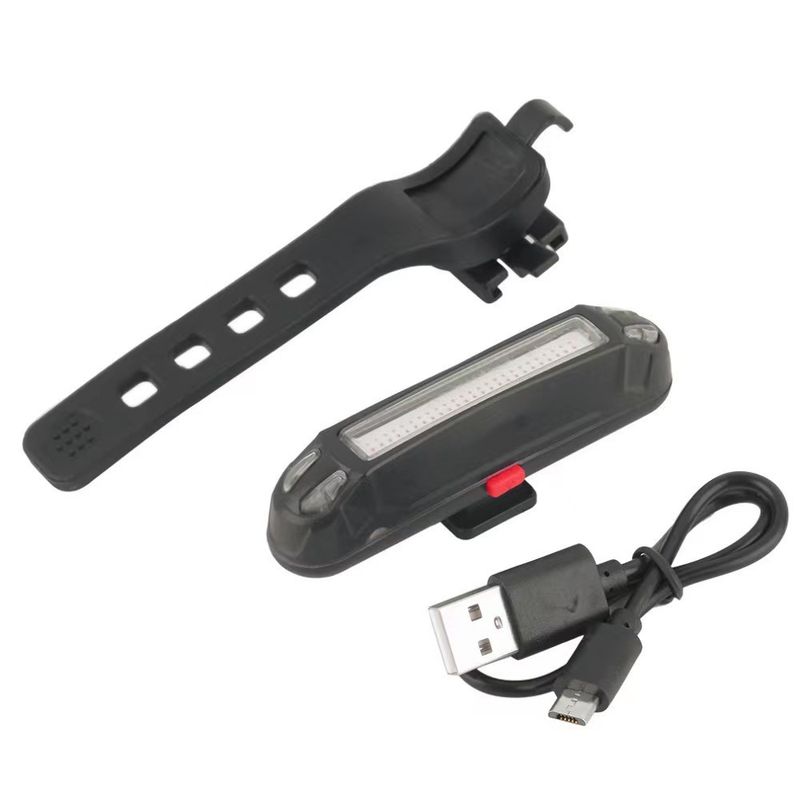 Feu arrière de vélo à LED COB pour l'extérieur, charge USB, haute luminosité, rouge, bleu, pour la conduite de nuit_voghion.com