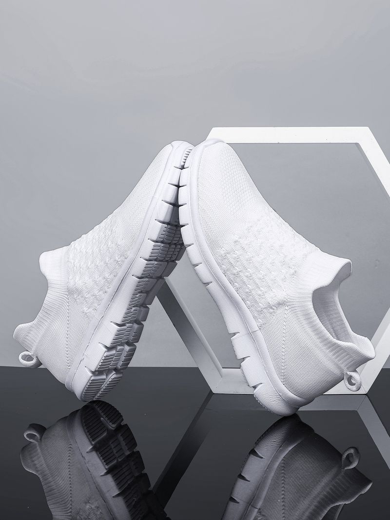 Plus Size Women's Breathable Sock Sneakers Slip-On Lazy Shoes_voghion.com