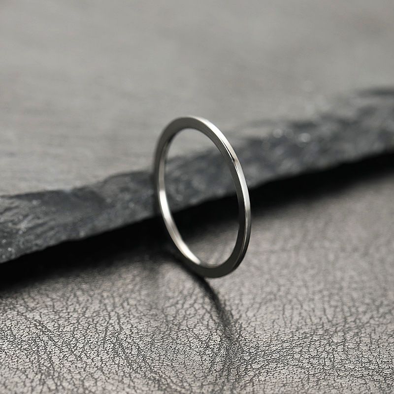 Stainless jewelry with 1mm ultra-fine inner ball and a shiny outer surface. Simple couple titanium steel ring_voghion.com