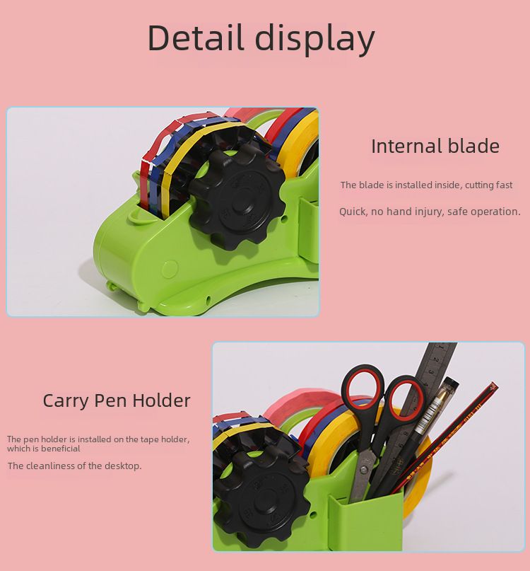 Factory Direct supply multifunctional tape holder large stationery packaging tape holder cutter sealing tape segmentation machine_voghion.com