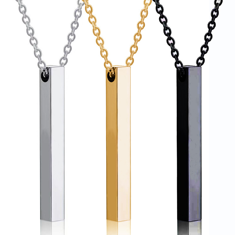Minimalist long necklace trend women's rectangular geometric pendant men's domineering jewelry_voghion.com