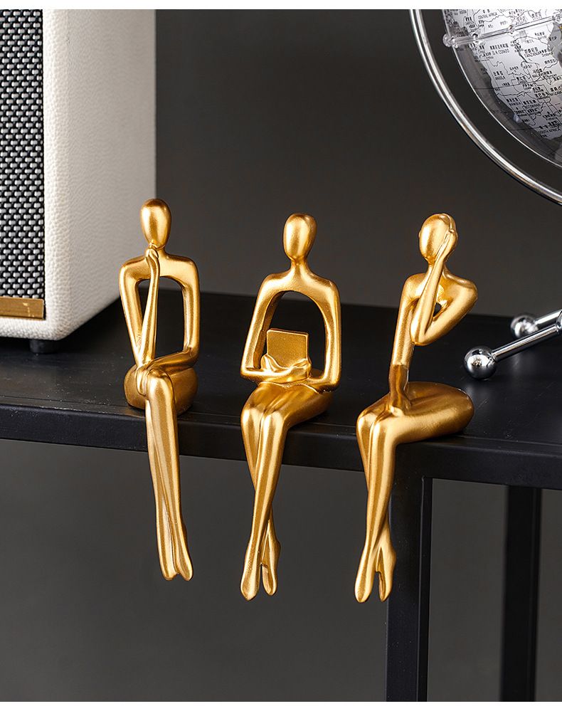Wow Huis Origineel Ontwerp Zittende Figuur Ornamenten Huis Woonkamer Wijnkast Tv Kast Licht Luxe Abstracte Decoraties_voghion.com