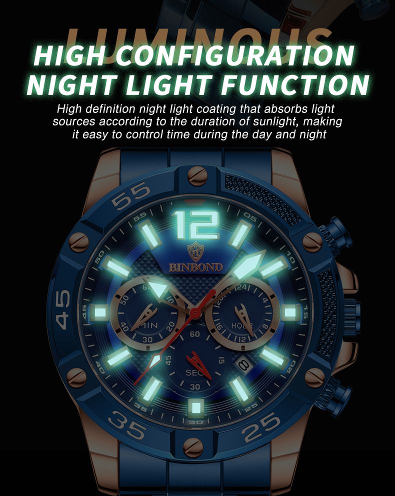 Business Männer Quarz Uhren Sport Wasserdichte Armbanduhren Edelstahl Band Chronograph Datum Uhr Relogio Masculino_voghion.com