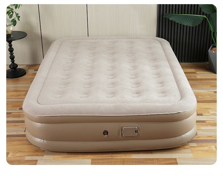 Fully Automatic Heightened And Thickened Flocked Inflatable Mattress, Outdoor Camping Double Air Bed, Home Use With_voghion.com