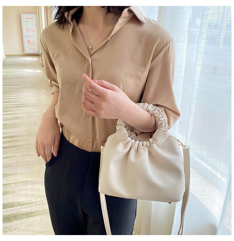 Kadın Küçük Pu Deri Düz Renk Moda Kare Manyetik Toka Çanta Crossbody Çanta Dantelli Çanta_voghion.com