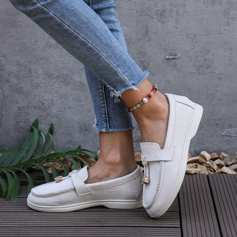 SHLIANG Damenmode Flache Freizeitschuhe Wildleder Elegante Loafer Design Atmungsaktive Slip-On Schuhe Herbst Casual Business Damen Schuhe X0075_voghion.com