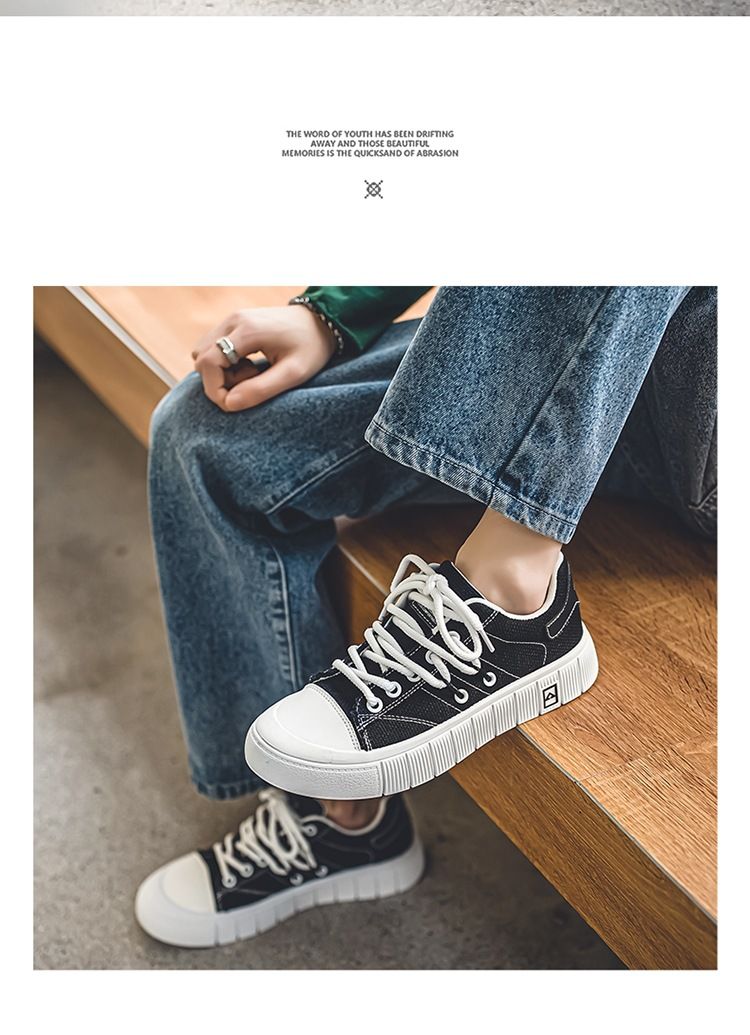 Men's 2024 Spring and Autumn new men's casual versatile sports thick soled wear-resistant breathable canvas shoes_voghion.com