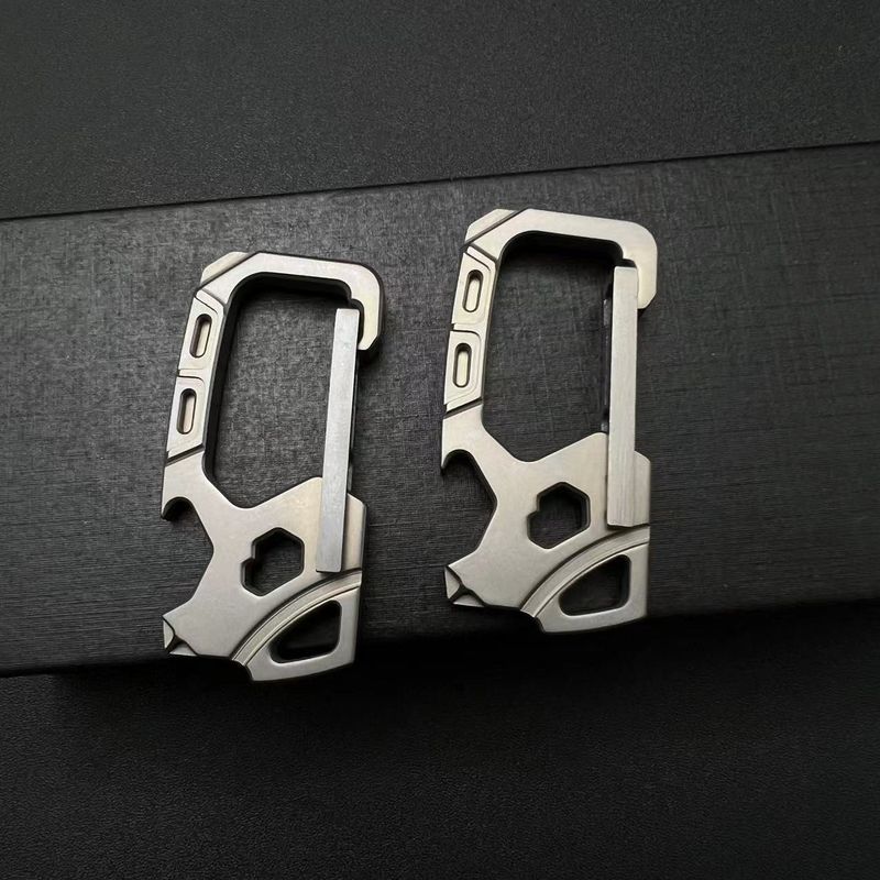 TC4 Titanium Alloy Car Keychain Pendant Portable EDC Multi-Function Tool_voghion.com