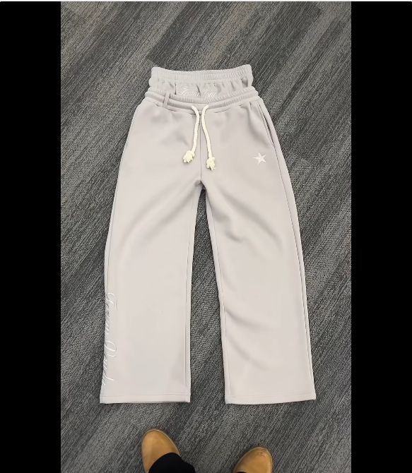 Men's Clothing Fashion Men's And Women's Same Style Trendy Brand Trousers Two Piece Trousers Loose Drawstring Trousers Embroidery_voghion.com