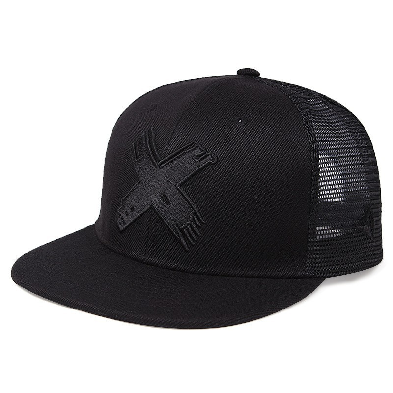 Men's Casual Baseball Cap Women's Outdoor Sun Protection Visor Adjustable Embroidered Letter X Flat Brim Hat_voghion.com