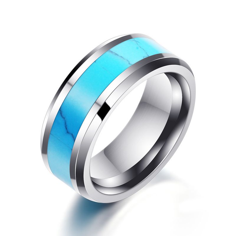 2024 Hot-Selling Oil-Drip Turquoise Beveled Edge Ring Bulk Discount_voghion.com