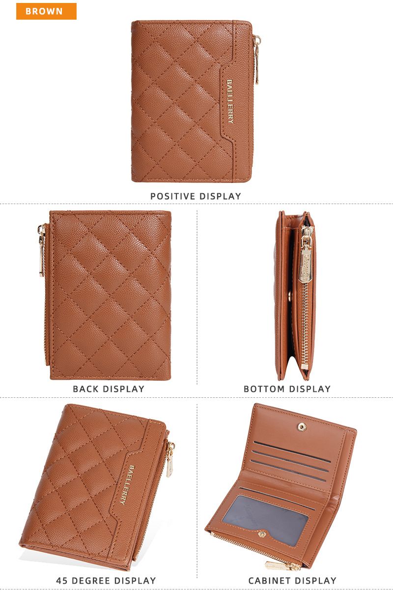 Women's Wallet, Warm-colored Short Snap Zipper Coin Purse, Card Holder, Wallet, High-end Fashion, Classic and Practical Wallet.baellerry _voghion.com