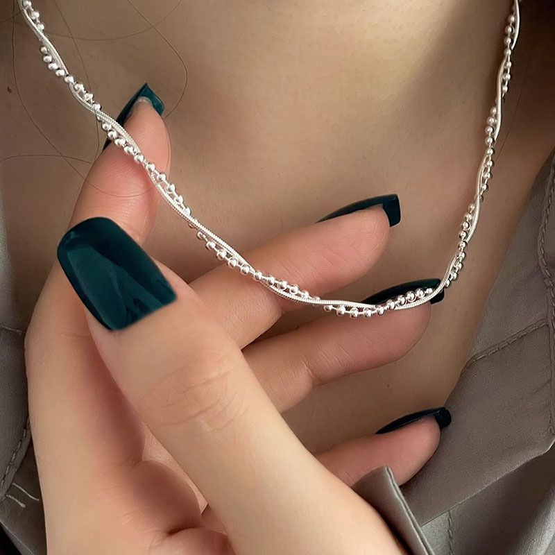 Hot sales XIYA Bead Snake Bone Chain Necklace For Won Beauty Simplicity Fashion New Jewelry Girl Gift Party Birthday collier_voghion.com
