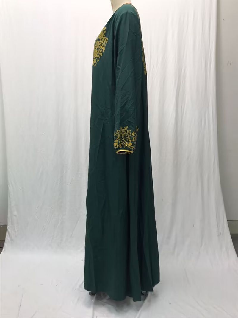 Muslim Abaya Islamic Clothing For Women Dubai Kaftan Robe Dress Turkish Abaya Printed Robes Long Dress Elbise Traditional Cloth_voghion.com