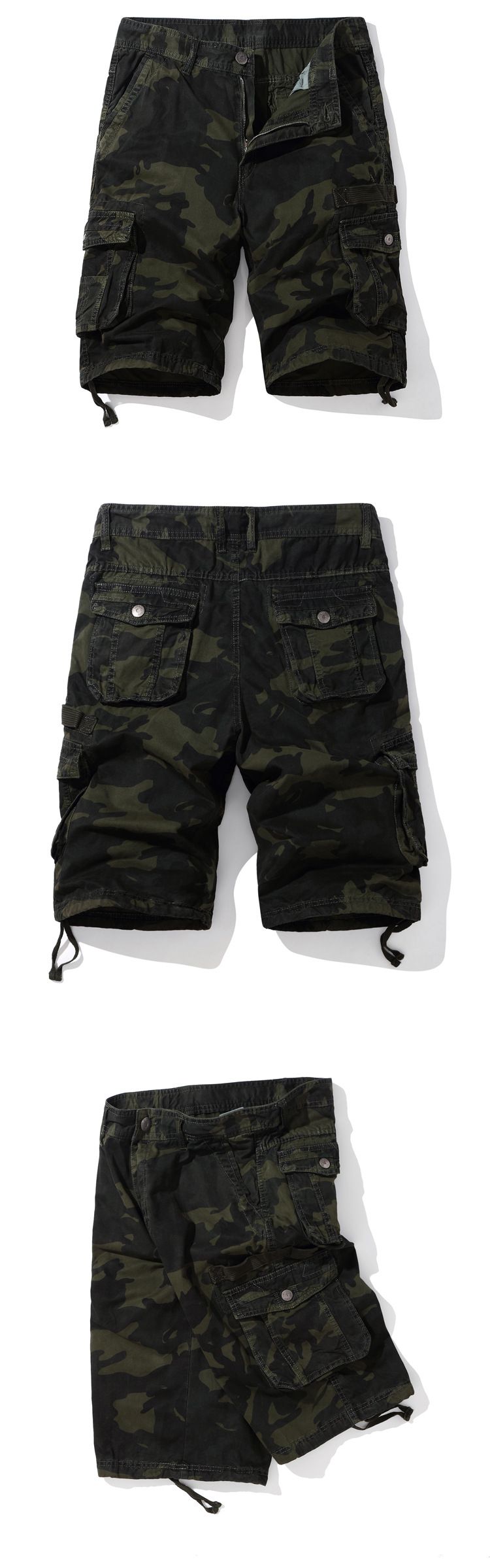 2024 Spring/Summer New American Large Quarter Work Shorts Men's Camo Multi Pocket Middle Pants_voghion.com