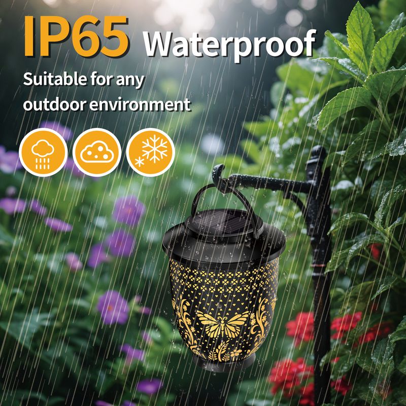 Neu Outdoor Solar Hof Laterne Garten Rasen Atmosphäre Hohl Schmetterling Pfau Projektion Licht_voghion.com