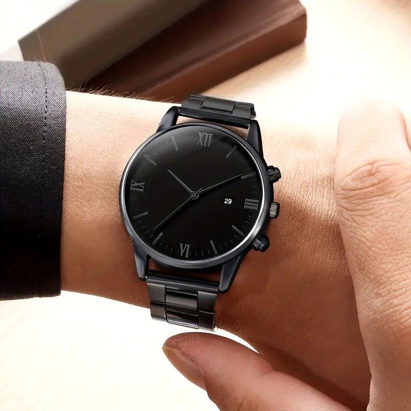 Men's Waterproof Quartz Watch - Trendy Design With Life Calendar & Date Display (Ideal For Students & Teens)_voghion.com