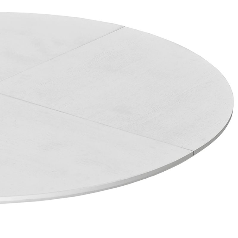 Tavolo da pranzo rotondo moderno da 47,24", quattro piani patchwork con venature in legno massello di colore bianco, tavolo da pranzo con base in metallo, tavolino da caffè per il tempo libero_voghion.com