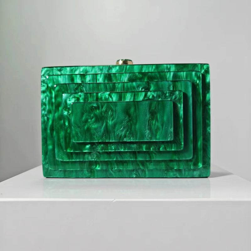 Borsa da donna, borsa da pranzo, borsa con cuciture retrò, tendenza, borsa a tracolla in acrilico con catena, per ragazza_voghion.com