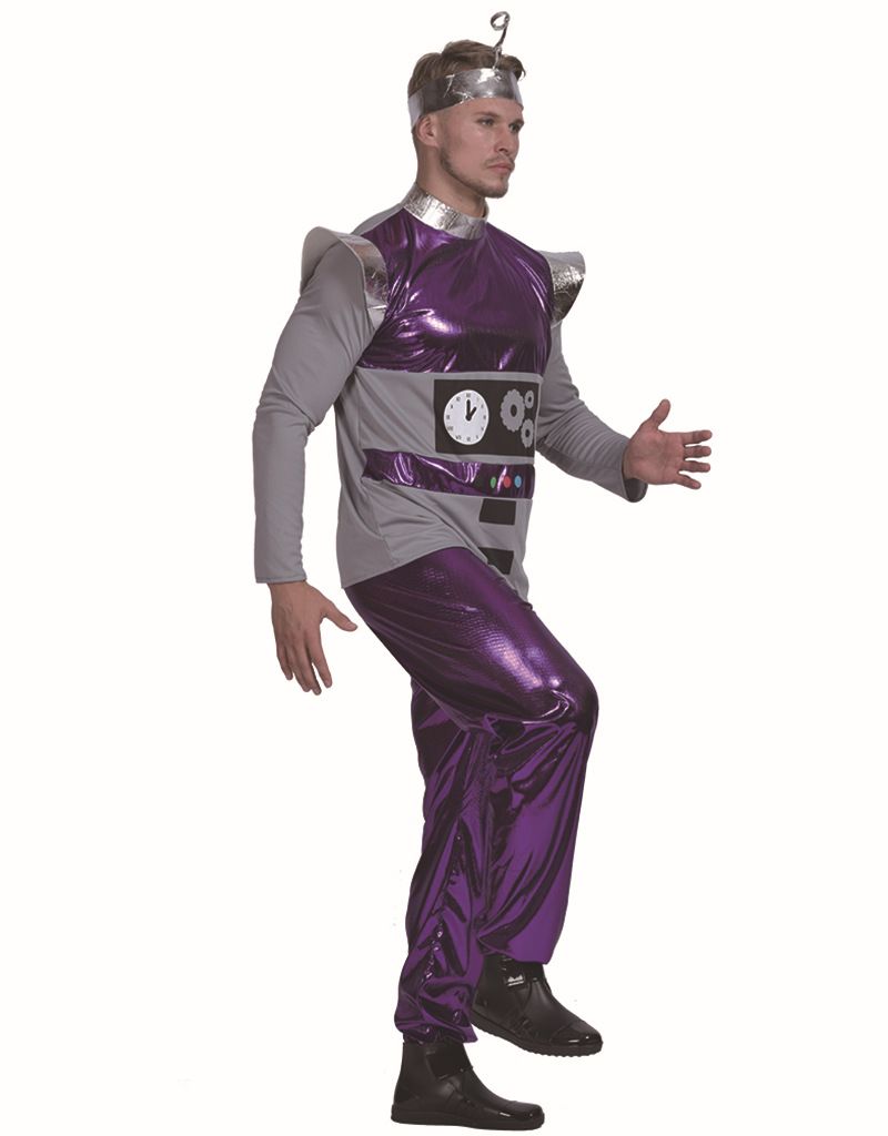 Purple alien stage performance costume, cute robot family group Halloween costume_voghion.com