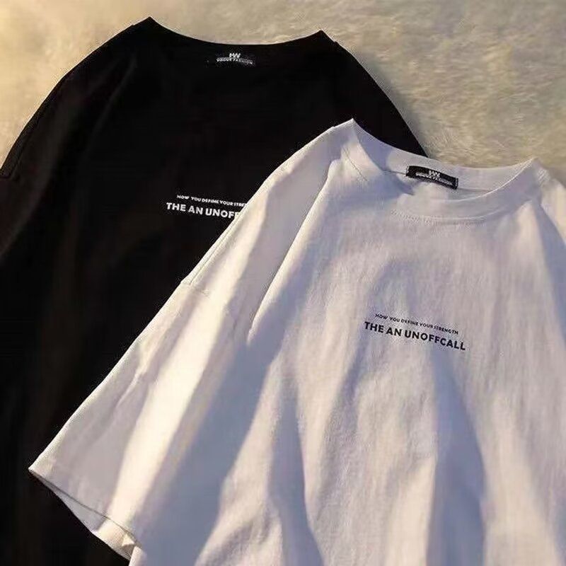 Maglietta a maniche corte con scollo tondo versatile da uomo, stile cinese 2024, estate, stile cinese, chic, coppia ampia_voghion.com